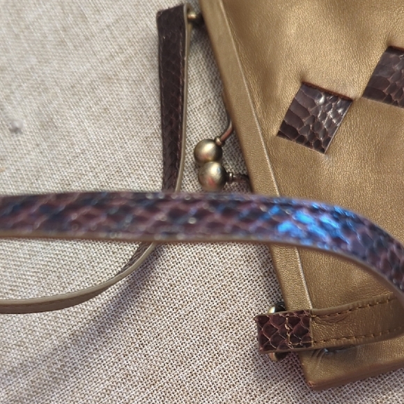 Vintage Leather And Snakeskin Trim Purse - Picture 4 of 9